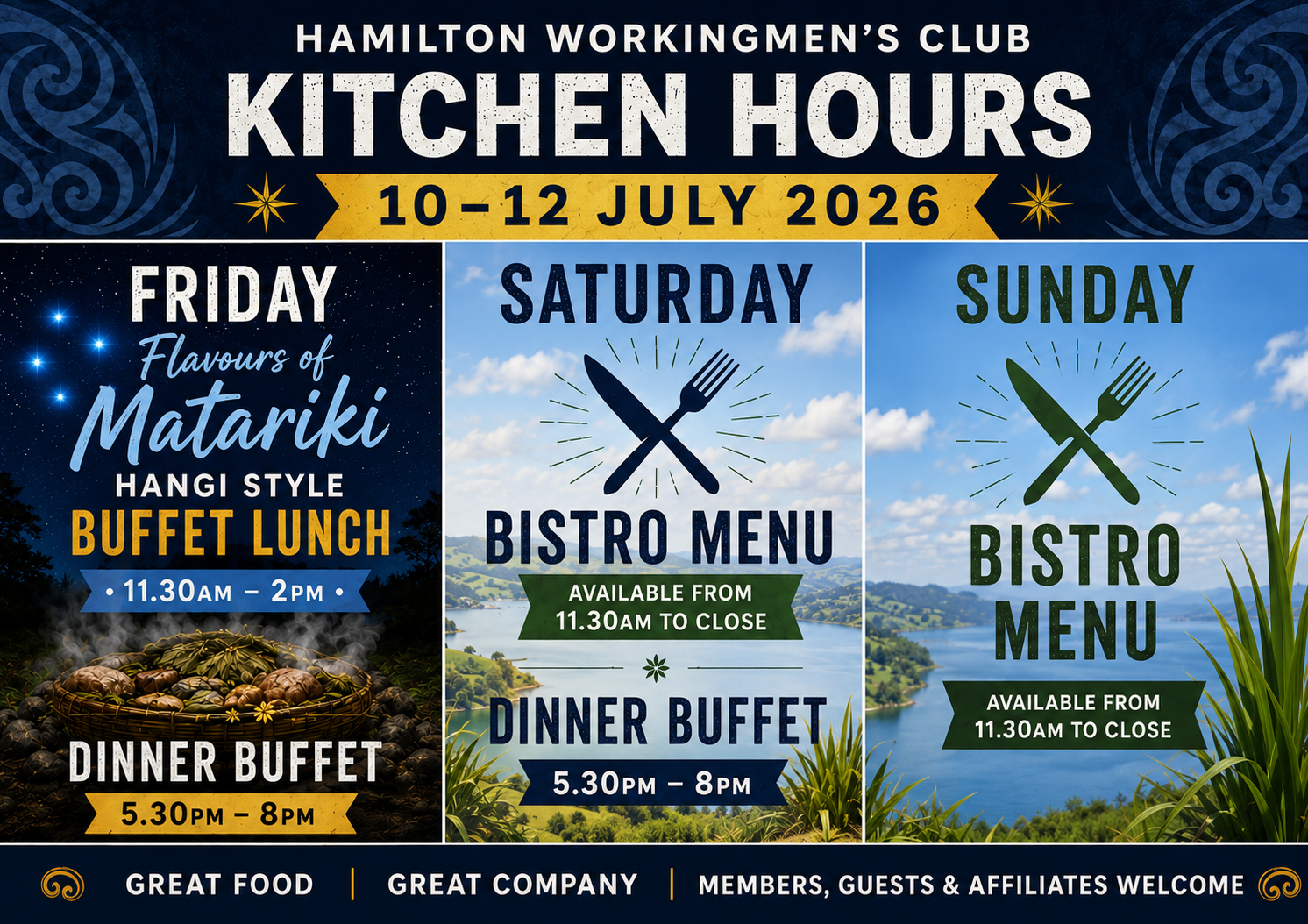 Matariki weekend kitchen hours 2026